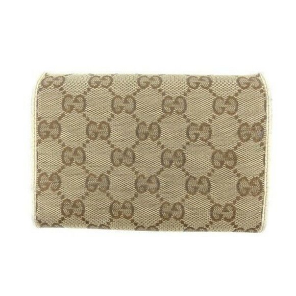 Gucci Wallet Purse zipper wallet G logos Beige White Woman Authentic Used - Picture 2 of 5